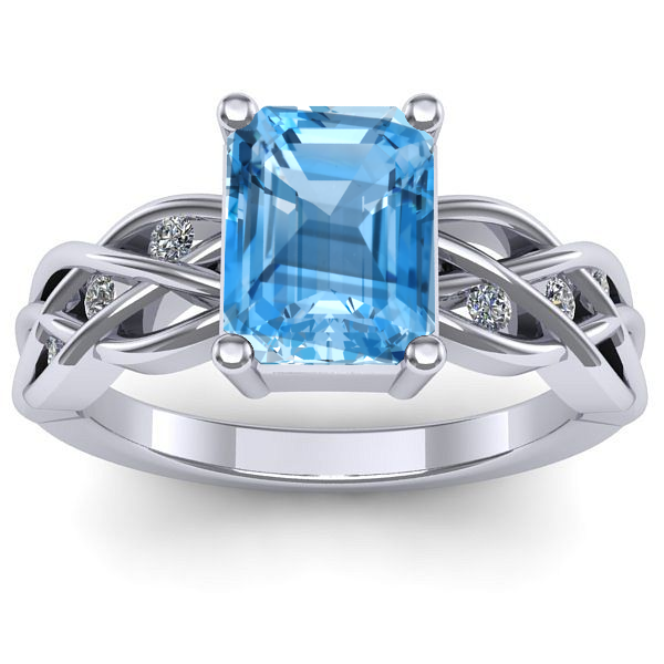 Inel cu topaz blue dreptunghiular