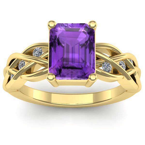 Inel cu ametist dreptunghiular