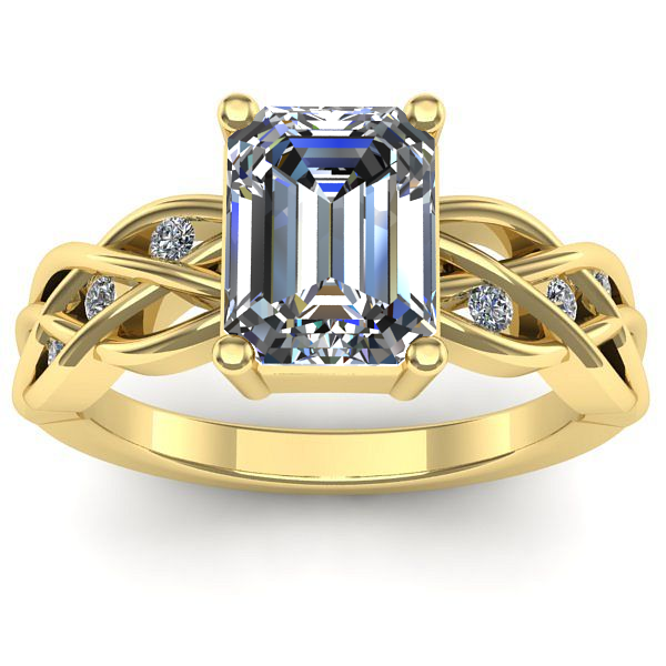 Inel de logodna cu diamant emerald cut