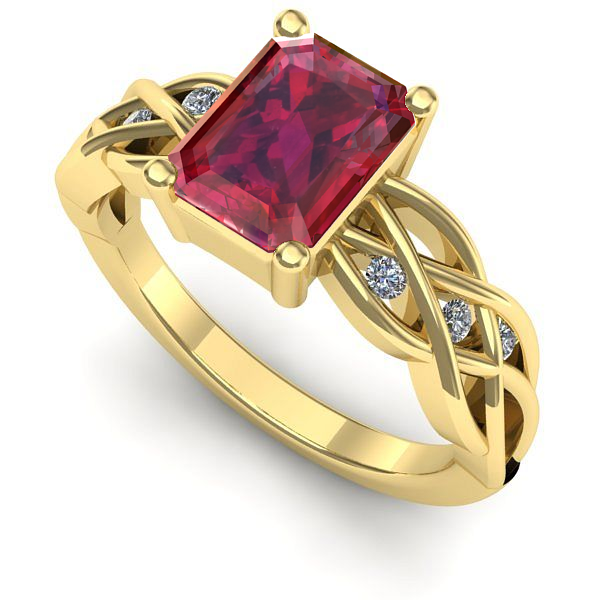 Inel din aur galben cu rubin