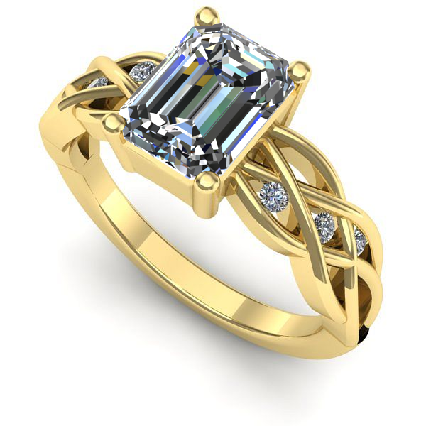 Inel din aur galben cu diamant de laborator