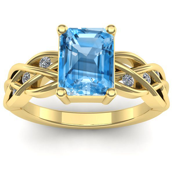 Inel logodna cu topaz blue dreptunghiular