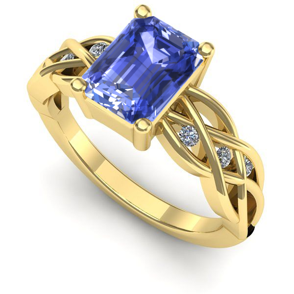 Inel din aur galben cu tanzanit