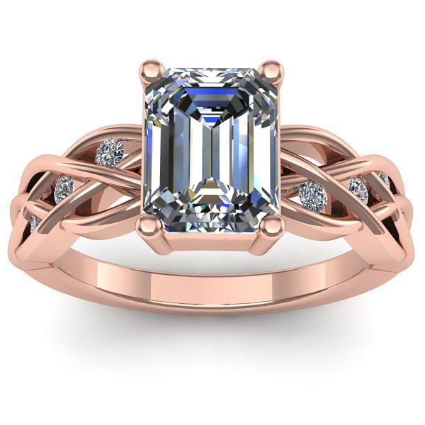 Inel cu diamant de laborator dreptunghiular