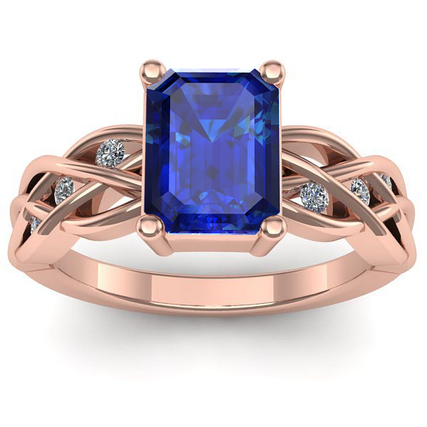 Inel de logodna cu safir dreptunghiular