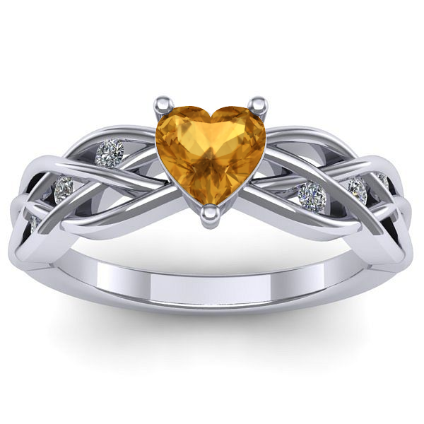 Inel de logodna cu citrin inima