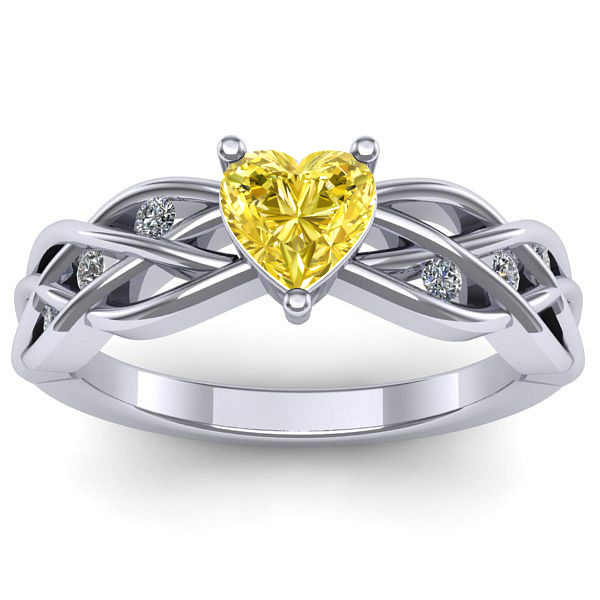 Inel de logodna cu safir galben inima