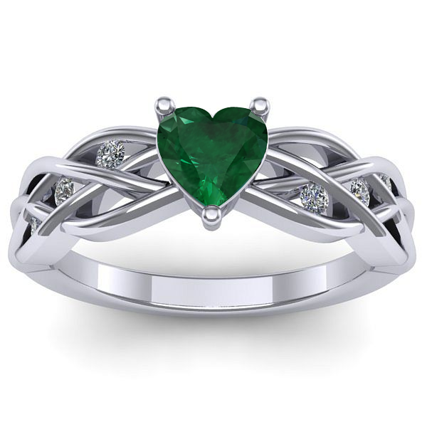 Inel de logodna cu smarald inima