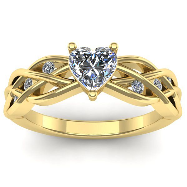 Inel de logodna cu safir alb inima