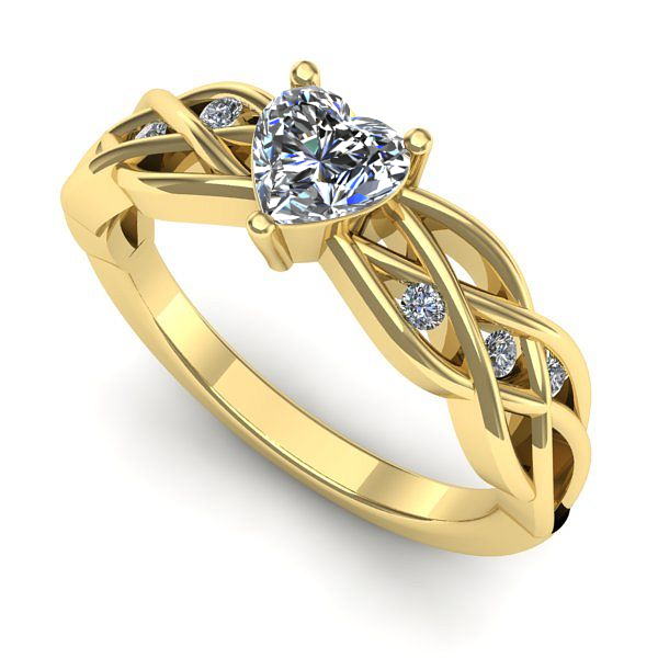 Inel din aur galben cu safir alb