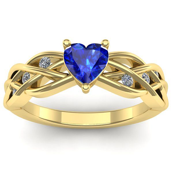 Inel de logodna cu safir inima