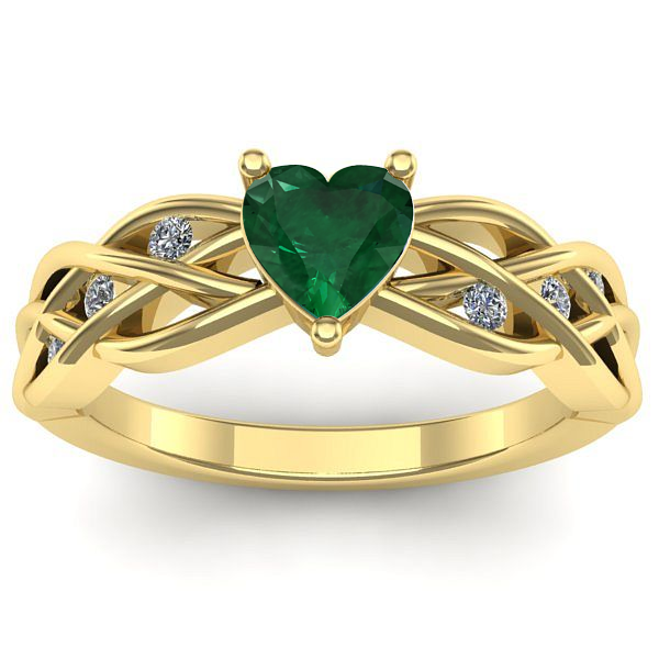 Inel cu smarald inima