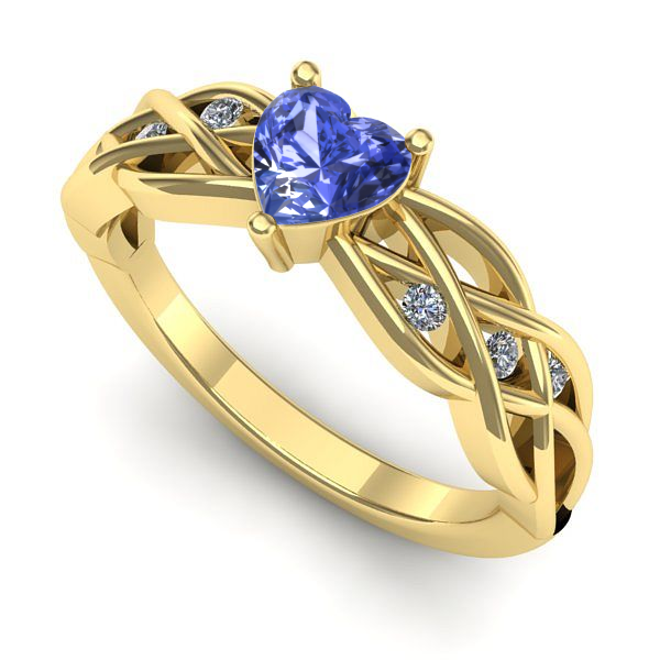 Inel din aur galben cu tanzanit