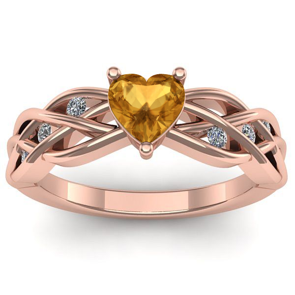 Inel de logodna cu citrin inima