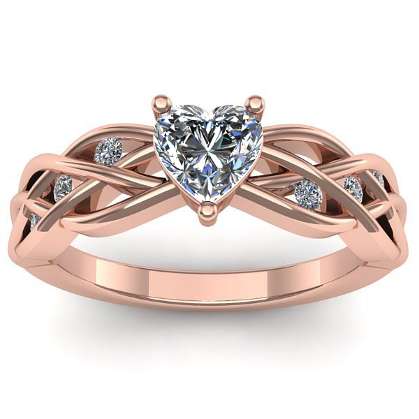 Inel logodna cu diamant de laborator inima