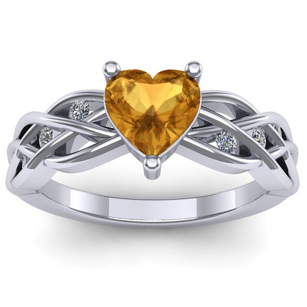 Inel de logodna cu citrin inima