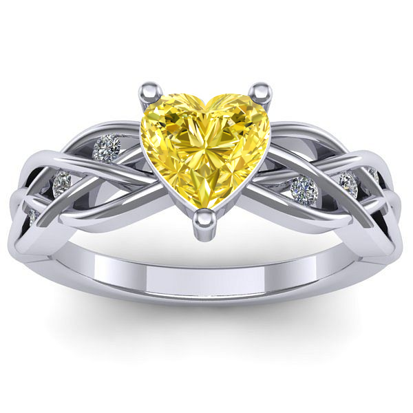 Inel de logodna cu safir galben inima