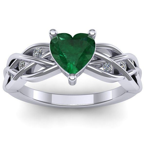Inel logodna cu smarald inima