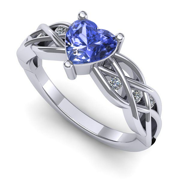 Inel din aur alb cu tanzanit