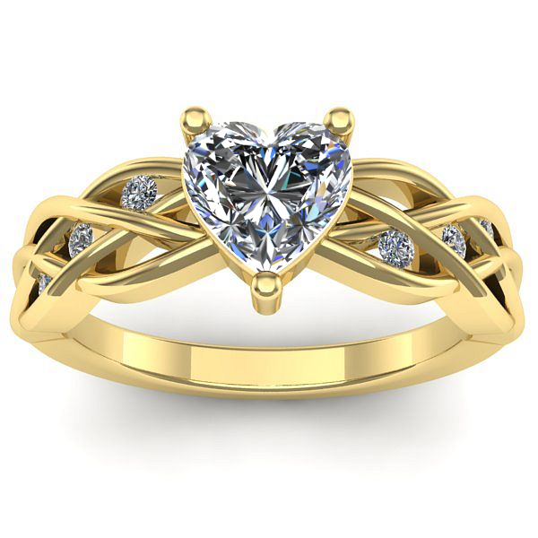 Inel logodna cu safir alb inima