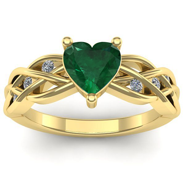 Inel logodna cu smarald inima