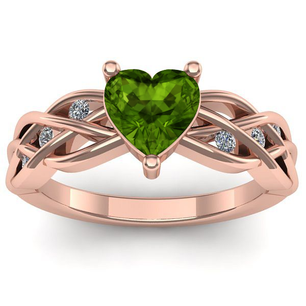 Inel cu peridot inima