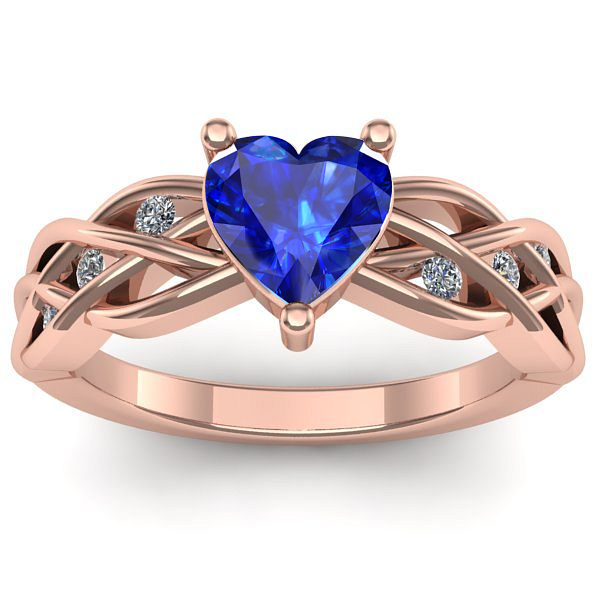 Inel de logodna cu safir inima