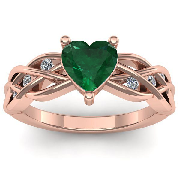 Inel cu smarald inima