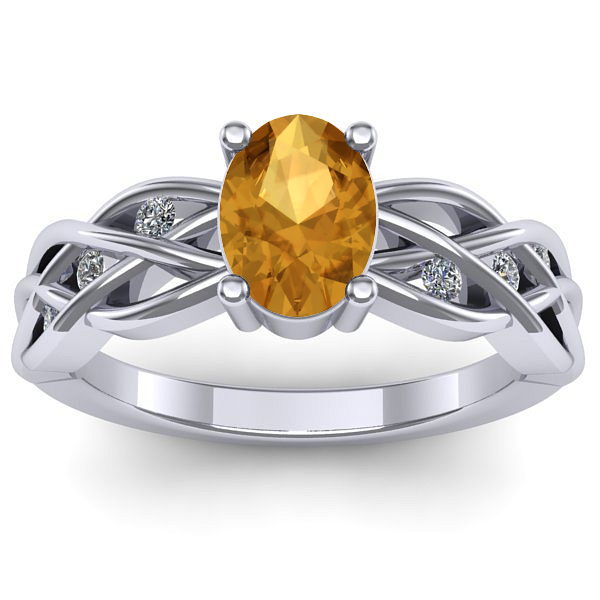 Inel de logodna cu citrin oval