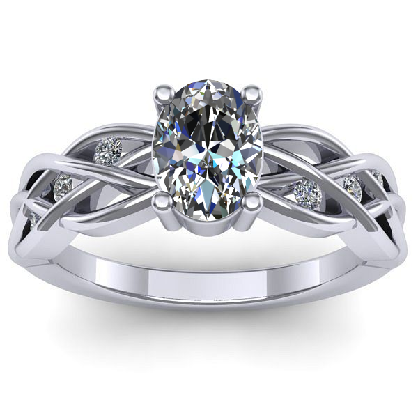 Inel de logodna cu diamant natural oval