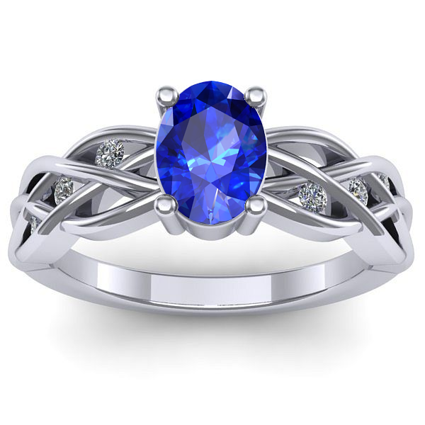 Inel logodna cu safir oval