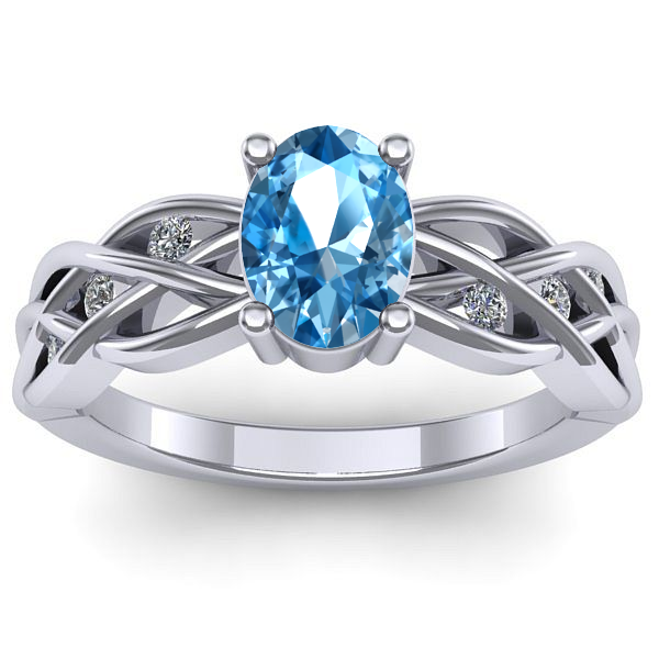 Inel cu topaz blue oval