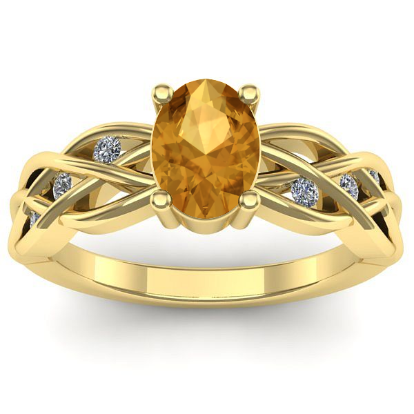 Inel de logodna cu citrin oval