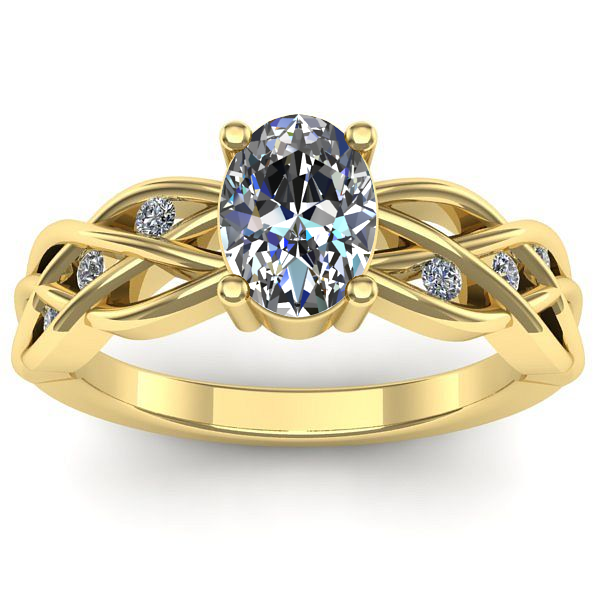 Inel de logodna cu diamant natural oval