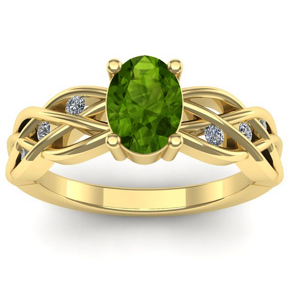 Inel cu peridot oval