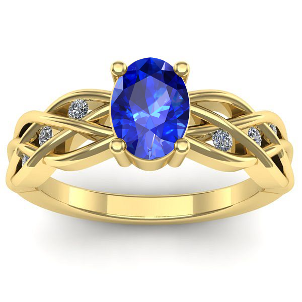 Inel de logodna cu safir oval