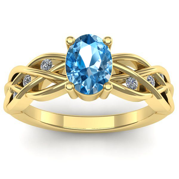 Inel de logodna cu topaz blue oval