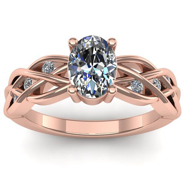 Inel cu diamant de laborator oval