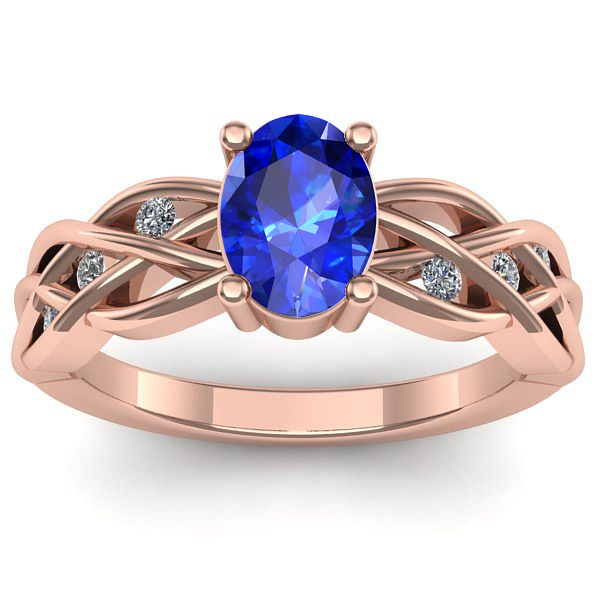Inel logodna cu safir oval