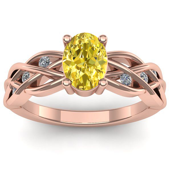 Inel logodna cu safir galben oval