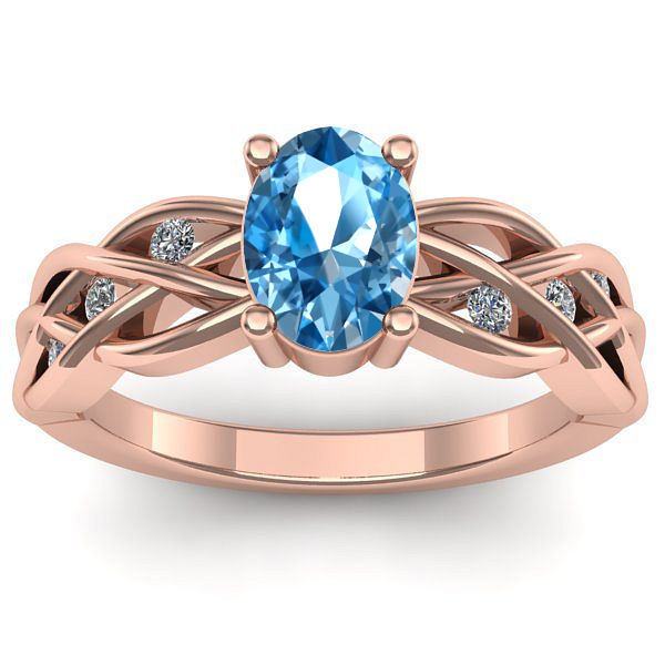 Inel logodna cu topaz blue oval