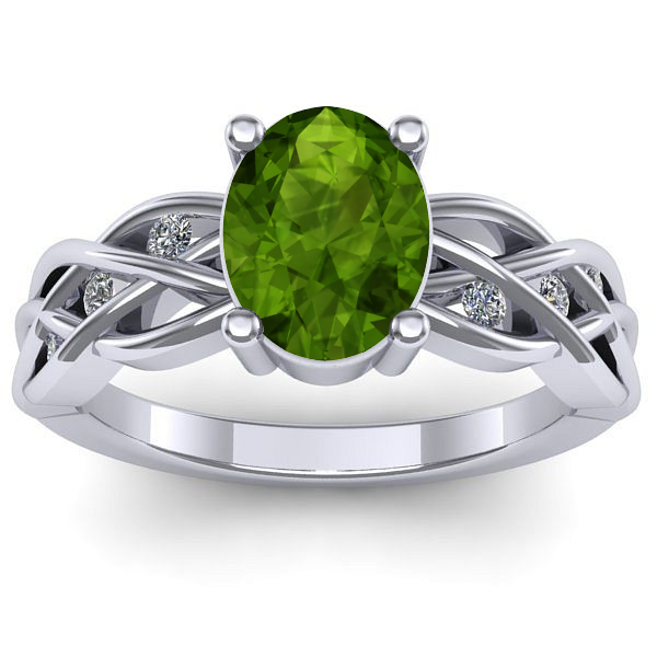 Inel cu peridot oval