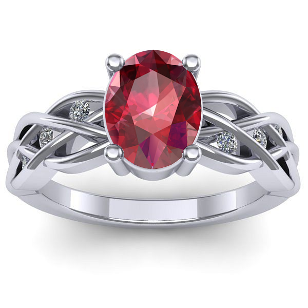 Inel logodna cu rubin oval