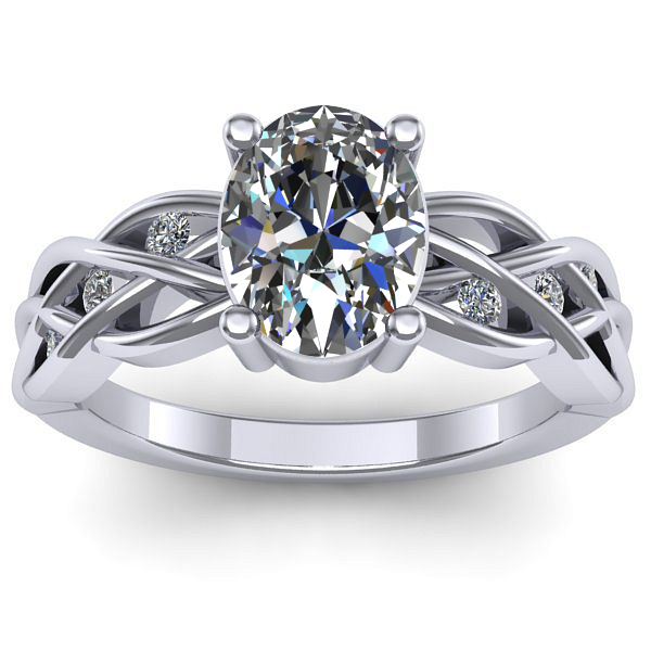 Inel de logodna cu safir alb oval