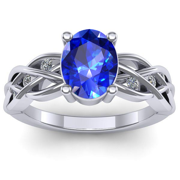 Inel logodna cu safir oval