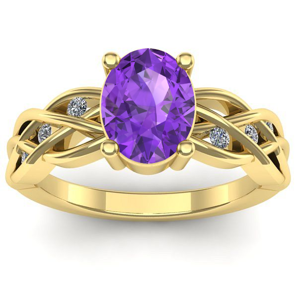 Inel logodna cu ametist oval