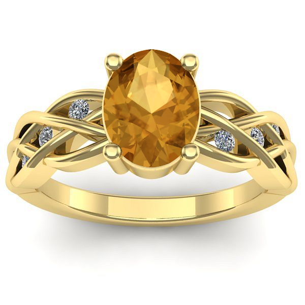Inel de logodna cu citrin oval