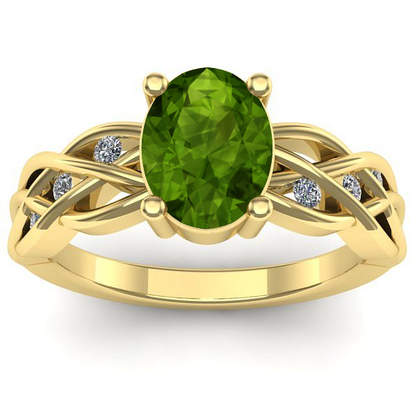 Inel de logodna cu peridot oval