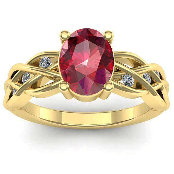 Inel de logodna cu rubin oval