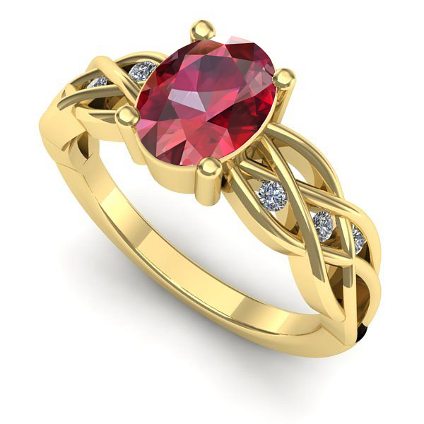 Inel din aur galben cu rubin